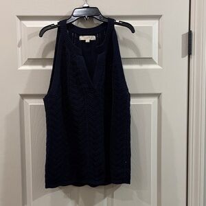 LOFT Navy Blue Sleeveless sweater Top